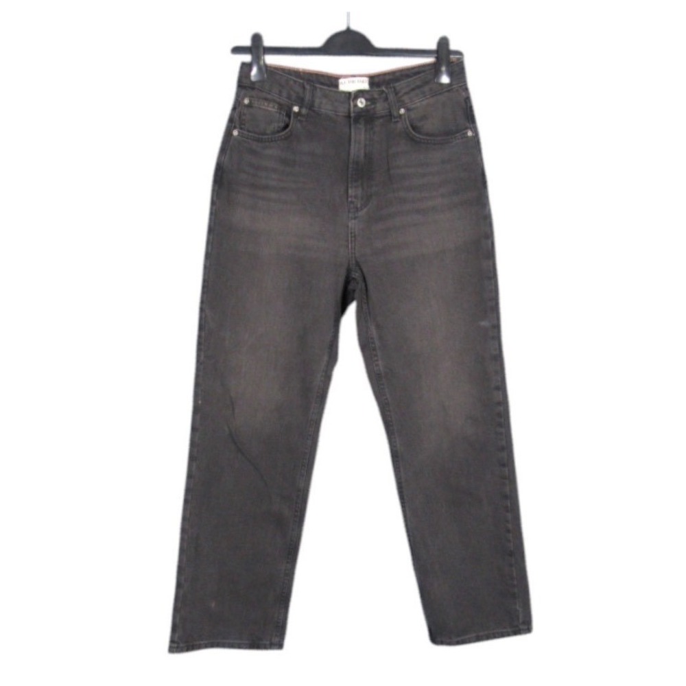 WE THE FREE PEOPLE Black Denim HIGH-RISE PACIFICA STRAIGHT LEG JEANS Sz 30